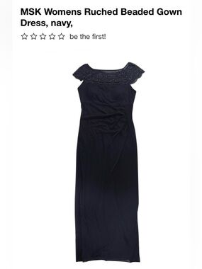 MSK Brand Navy Formal Beaded Maxi Gown size 16